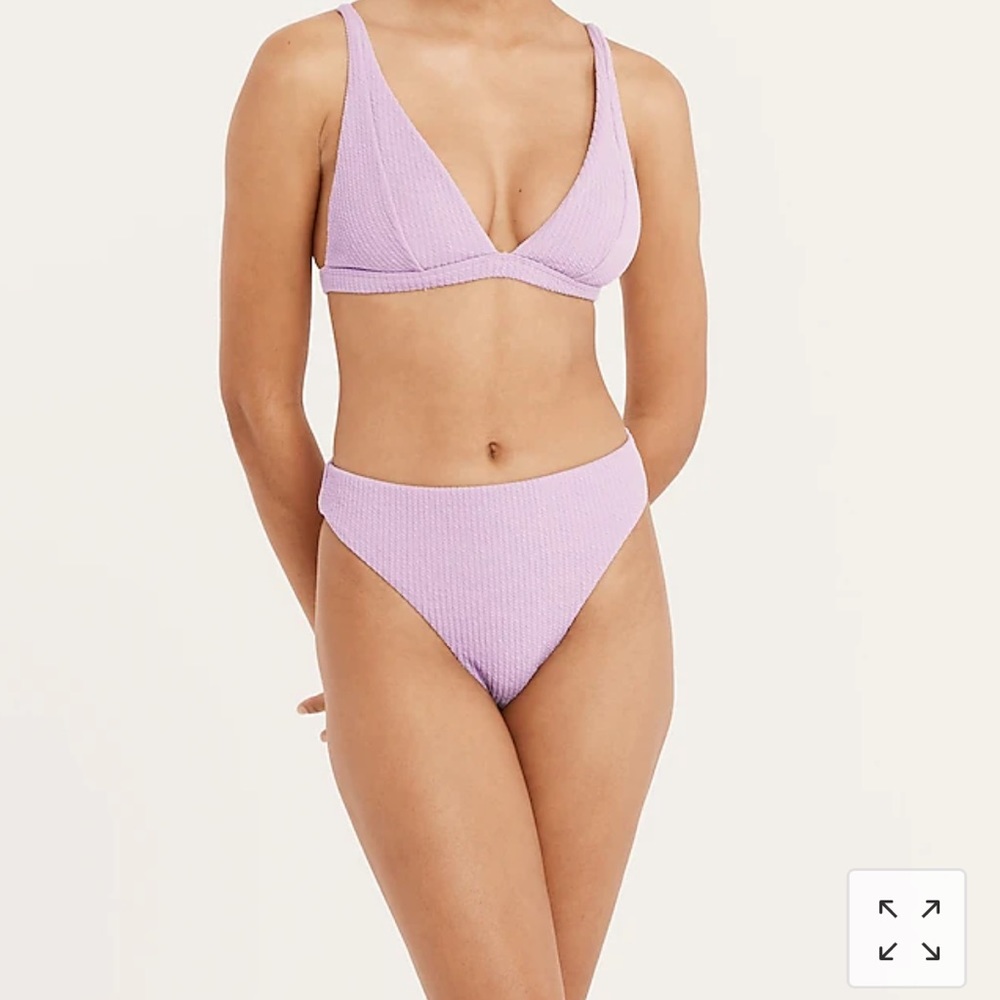 J. Crew - Textured high-rise cheeky bikini bottom